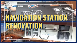 E06 New NAVIGATION TABLE on our SAILBOAT, Garmin 1022, 115i VHF, Rasberry Pi Cerbo GX
