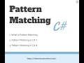 Pattern Matching in C Net Core