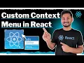 Create Custom Context Menu in React The Complete React Course Ep 38