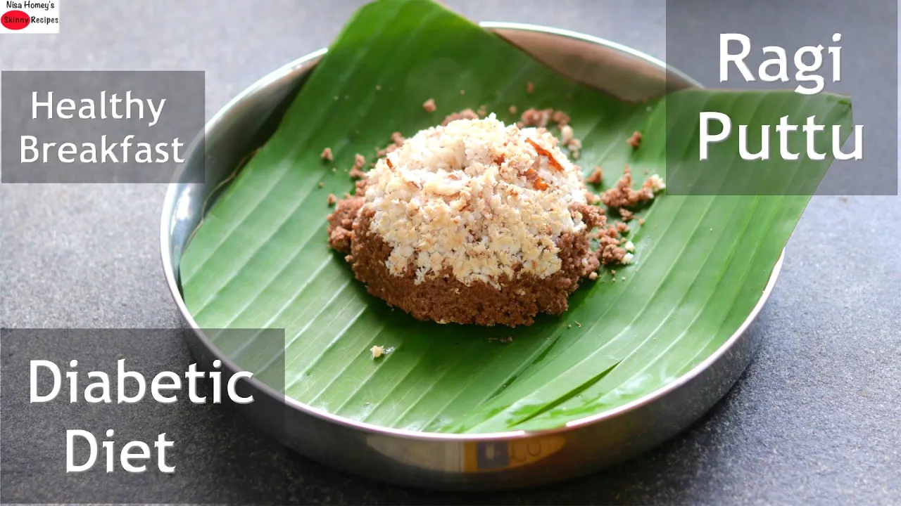Healthy Diabetic Friendly Ragi Puttu Recipe - Ragi Puttu In Coconut Shell - Finger Millet Puttu