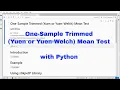 Python - One-Sample Trimmed Mean Test