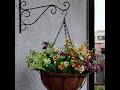 Iron Garden Wall Light Hanging Flower Plant Pot Bracket Hook Shelf Stand Holder Black