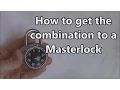 How To Get the Combination to a Master Lock