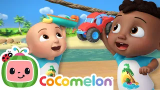 JJ & Cody Vehicles Playdate at the BEACH! 🌴🌞| Singalong with Cody! | CoComelon