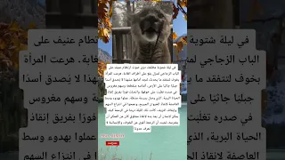 في ليلة شتوية مظلمة دو ى صوت ارتطام عنيف على الباب الزجاجي لمنزل يقع على أطراف الغابة 