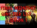 Final Vanilla MSuns Tier List - Post Season Pass 1