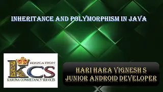 Session 7 - Inheritance and Polymorphism in JAVA In Tamil