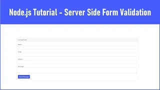 Node js Tutorial - Server Side Form Validation