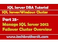SQL Server DBA Tutorial 25-Manage SQL Server 2012 Failover Cluster Overview
