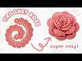 SO EASY how to crochet a rose flower for BEGINNERS crochet flower tutorial step by step