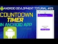 Countdown Timer with Start Pause and Reset - Android Studio Tutorial