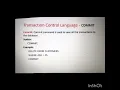 SQL - TCL COMMANDS detail description