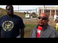 protests outside Public Works about the use of the N word from a foreman to a worker
