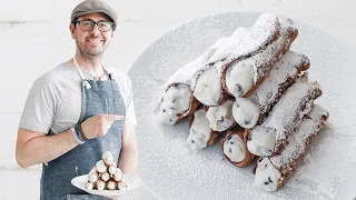 ITALIAN CANNOLI RECIPE | How to Make Sicilian Cannoli Shells and Cream. 