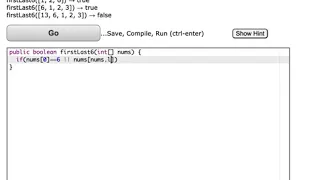 Java CodingBat Array--1 firstLast6