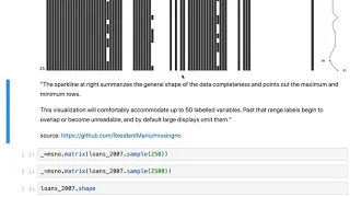 Python missingno library for visualization of dataframe spareness