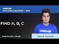 FINDABC FIND A B C July Long Challenge - I 2022 Problem Solutions CodeChef
