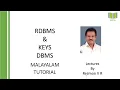 RDBMS AND CONCEPT OF KEYS DBMS MALAYALAM TUTORIAL REJIMON V R