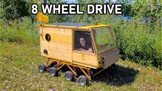 Building an 8x8 Electric Tank Camper From Scratch - Full Build + Overnight Adventure
