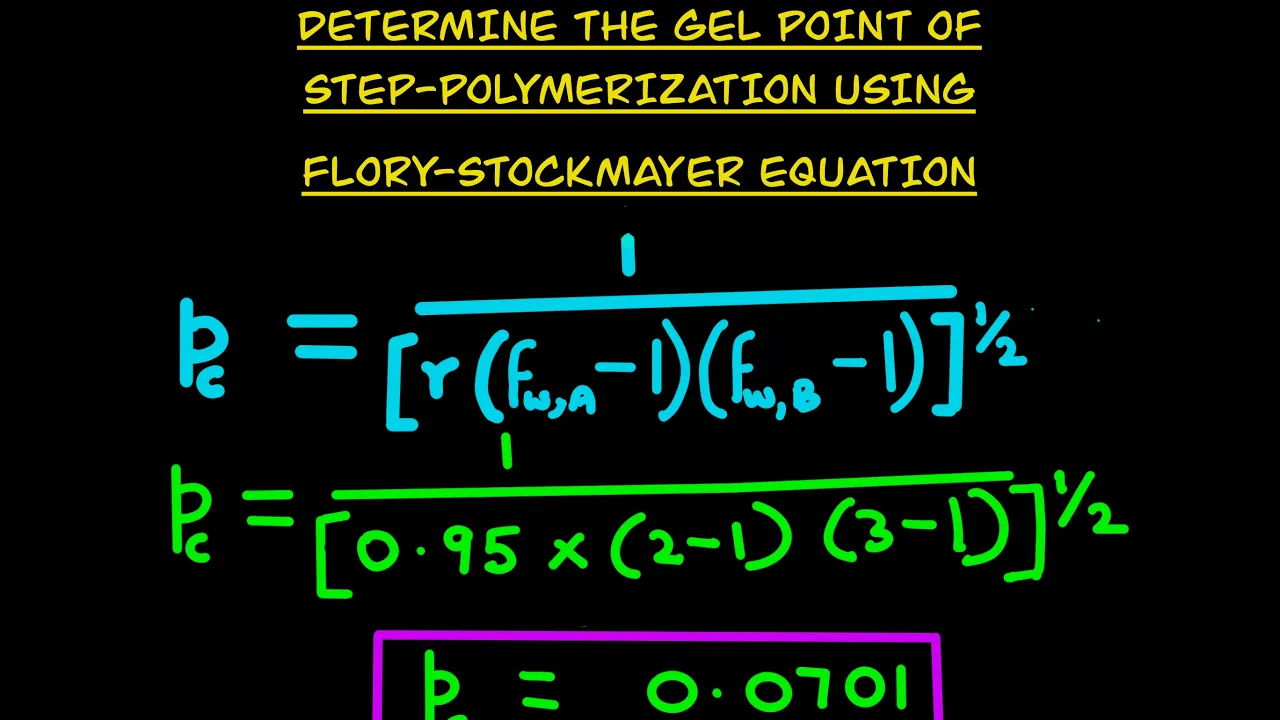 Problem: How to determine gel point using Flory-Stockmayer equation (statistical approach)