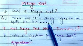 Merge sort in Data Structure merge sort algorithm