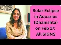 Lagu New Moon Solar Eclipse in Aquarius on Feb 17: ALL SIGNS