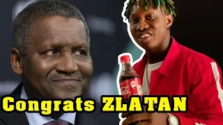 dangote dances zanku as zlatan ibile sign coca cola