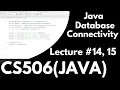 CS506 Short Lecture 14 15 JDBC JAVA coding VU M Taimoor Ameen