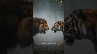 الأسد ضد النمر صراع العمالقة في البرية 