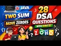 Crack Zoho DSA Interview Two Sum Move Zeroes in Java 28 Must-Do DSA Questions