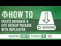 Create WordPress Database Site Backup Package with Duplicator Plugin WordPress Howto Tutorials
