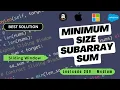 Minimum Size Subarray Sum Sliding Window Python LeetCode 209 Top Interview 150