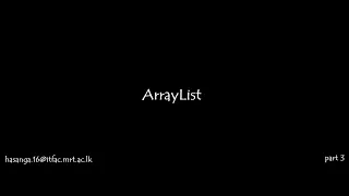 Array list in java sinhala