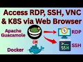 How to install Apache Guacamole on Docker Access RDP SSH VNC Kubernetes via Browser