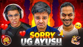 I'm Sorry UG Ayush's Audience 💔🙏 मैंने झूठ बोला  🤡❌️ | TechPro Harsh