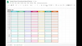 How to make a weekly planner printable using Google Sheets free online tool