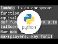 python max function using key and lambda expression