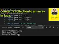 How to convert a collection to an array in Java