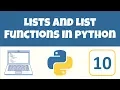 Lists and List Functions in Python