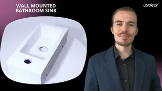 Renovators Supply Wall Mounted Bathroom Sink - White Ceramic Rectangular Easy Installation