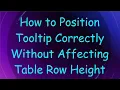 How to Position Tooltip Correctly Without Affecting Table Row Height