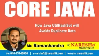 Core Java Tutorial How Java utilHashSet will Avoids Duplicate Data Mr Ramachandra