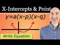 Write the Quadratic Equation for the Parabola Given the x intercepts and a Point