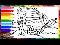 Drawing and Coloring a Cute Mermaid Drawings for Kids