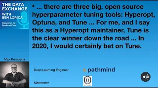 Max Pumperla on open source Hyperparameter Tuning libraries Hyperopt Optuna and Tune