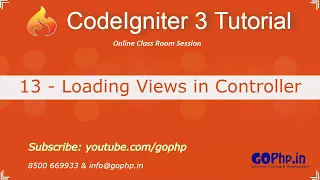 13 - Loading views in controller CodeIgniter 3 Tutorial