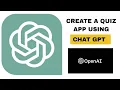 Create a quiz app using CHAT GPT