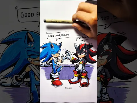 sonic and shadow make peace after fighting #art #drawing #sonic