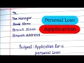 Lagu How to write an Application for Personal Loan | Bank Loan Application in English