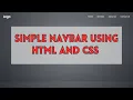Navigation bar using HTML and CSS Simplistic Navbar Visual Studio Code